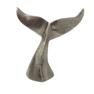 Metal Whale Tail Décor Sculpture 7" Rustic Finish Coastal Nautical Deco Coastal